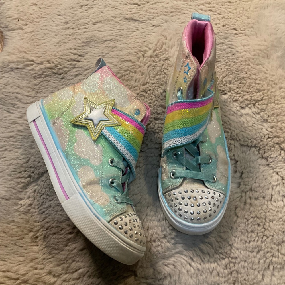 Skechers Twinkle Toes Size 1‎ Shooting Star Brights Sneakers High Top